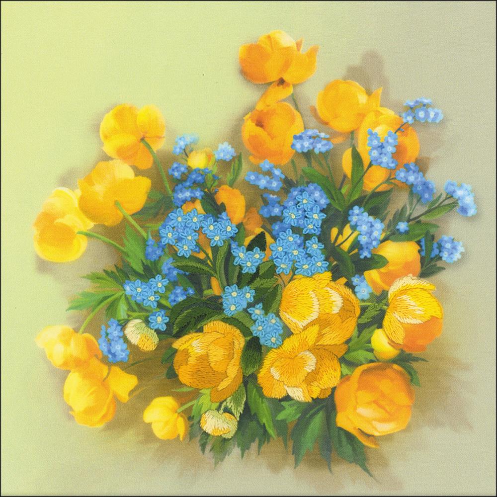 Globe Flowers Stamped Satin Stitch Kit Globe Flowers Stamped Satin Stitch Kit